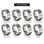 font options for inside engraving on silver vesica piscis rings