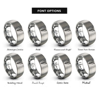 font options for inside engraving on silver veterinary caduceus rings