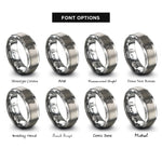 font options for inside engraving on silver veterinary caduceus rings