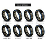 font options for inside engraving on gunmetal & blue via grid rings