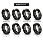 font options for inside engraving on black & gray vibraphone mallets rings