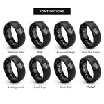 font options for inside engraving on black vibraphone mallets rings