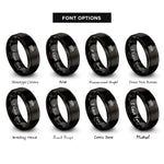 font options for inside engraving on black vibraphone mallets rings