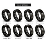 font options for inside engraving on black vibraphone mallets rings