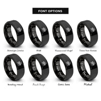 font options for inside engraving on black vibraphone mallets rings