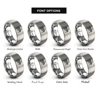 font options for inside engraving on grey vibraphone mallets rings