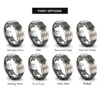font options for inside engraving on gray vibraphone mallets rings
