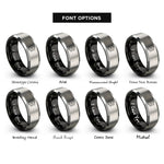 font options for inside engraving on black & gray vicsek fractal rings