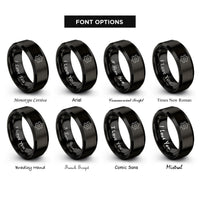 font options for inside engraving on black vicsek fractal rings