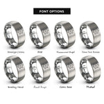 font options for inside engraving on grey vicsek fractal rings