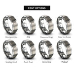 font options for inside engraving on gray vicsek fractal rings
