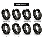 font options for inside engraving on black & grey victoria rings