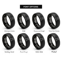 font options for inside engraving on black victoria rings