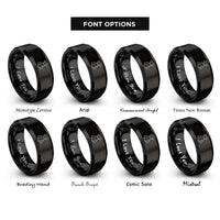 font options for inside engraving on black victoria rings