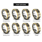 font options for inside engraving on gold & silver victorian filigree heart rings