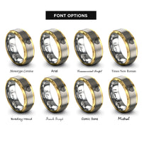 font options for inside engraving on gold & silver victorian filigree heart rings