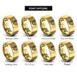 font options for inside engraving on gold victorian filigree heart rings