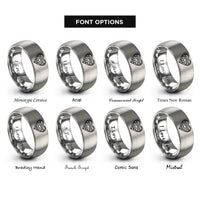 font options for inside engraving on silver victorian filigree heart rings