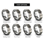 font options for inside engraving on gray victorian filigree heart rings
