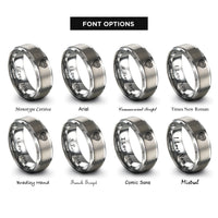 font options for inside engraving on gray victorian filigree heart rings