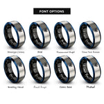 font options for inside engraving on black & blue & grey victory bindrune rings