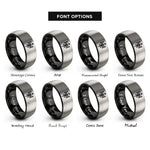 font options for inside engraving on black & silver victory bindrune rings