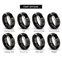 font options for inside engraving on black & gray victory bindrune rings