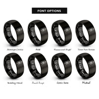 font options for inside engraving on black victory bindrune rings