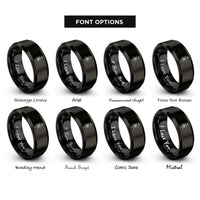 font options for inside engraving on black victory bindrune rings
