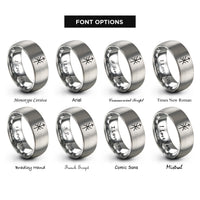 font options for inside engraving on silver victory bindrune rings