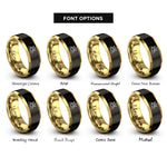 font options for inside engraving on black & gold victory crown gamepad rings