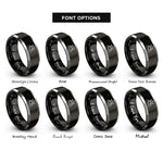 font options for inside engraving on black & silver victory crown gamepad rings