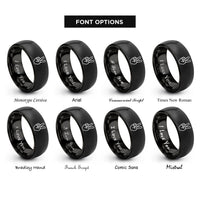 font options for inside engraving on black victory hand rings