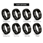 font options for inside engraving on black victory hand rings