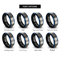 font options for inside engraving on black & blue & silver vierge lighthouse rings