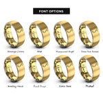 font options for inside engraving on gold & gray vietnam map rings