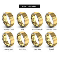 font options for inside engraving on gold & gray vietnam map rings