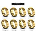 font options for inside engraving on gold vietnam map rings