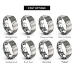 font options for inside engraving on gray vietnam map rings