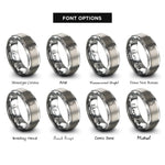 font options for inside engraving on gray vietnam map rings