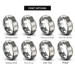 font options for inside engraving on gray vietnam map rings