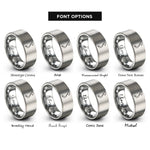 font options for inside engraving on silver vietnam map rings
