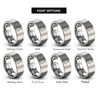 font options for inside engraving on silver vietnam map rings