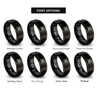 font options for inside engraving on black viewfinder rings