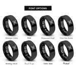 font options for inside engraving on black viewfinder rings