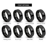font options for inside engraving on black viewfinder rings