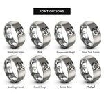font options for inside engraving on silver viewfinder rings
