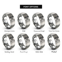 font options for inside engraving on silver viewfinder rings