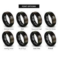 font options for inside engraving on gunmetal & black viewfinder rings