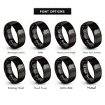 font options for inside engraving on black viking rings